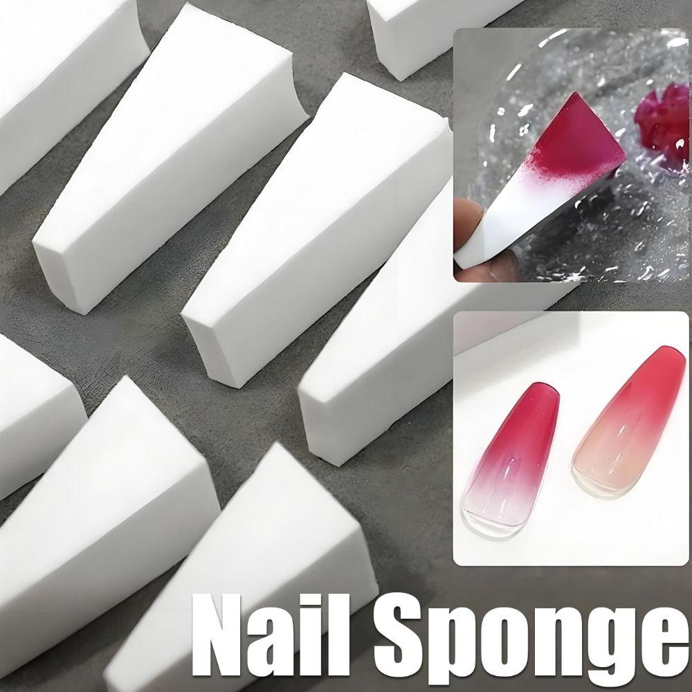 5Pcs White Triangle Makeup Sponge Gradient Effect Manicure Sponge Set  Manicure Tools