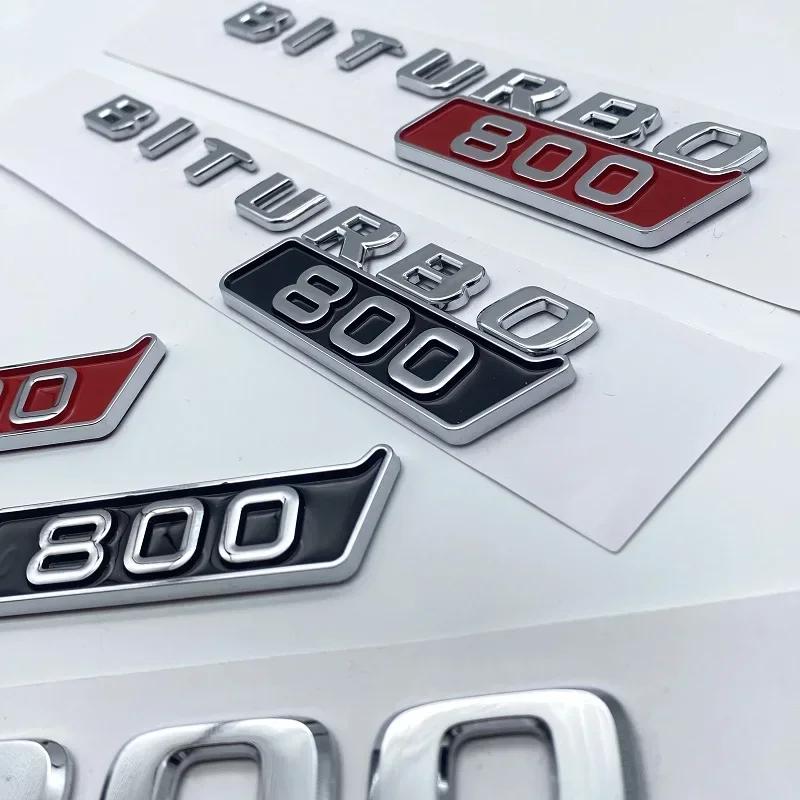 3D ABS Black Silver Letters G800 800 BITURBO Emblem for Mercedes Benz Brabus G Car Fender Trunk Rear W463 Logo Sticker RX7