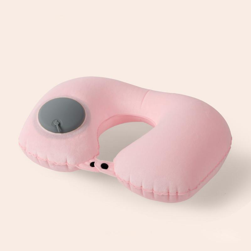 Inflatable Travel Neck Pillow for Airplane Train Car Washable Pillowcase U Shaped Office Napping Pillow,Home Head Neck and Lumbar Support