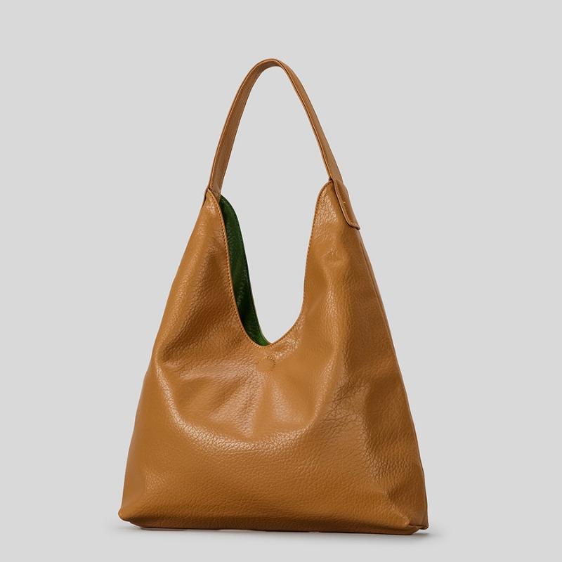 Geantă găleată de umăr unică de înaltă calitate Geantă stil simplu și relaxat Tote din piele moale cu capacitate mare