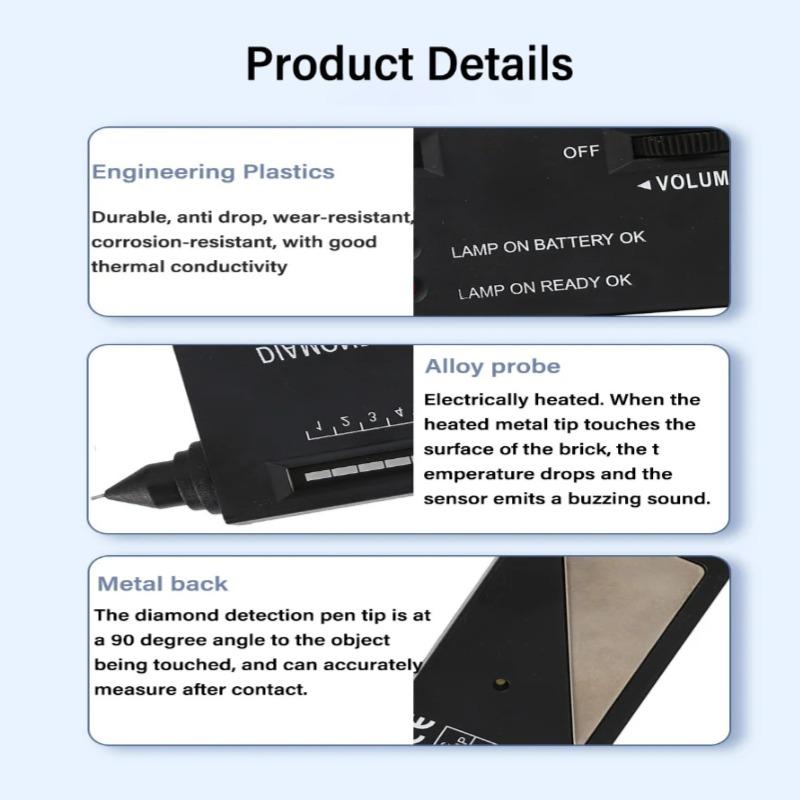 Professional Diamond Selector Gemstone Selector II Gems LED Indicator Diamond Tester Jewelry Testing Tool