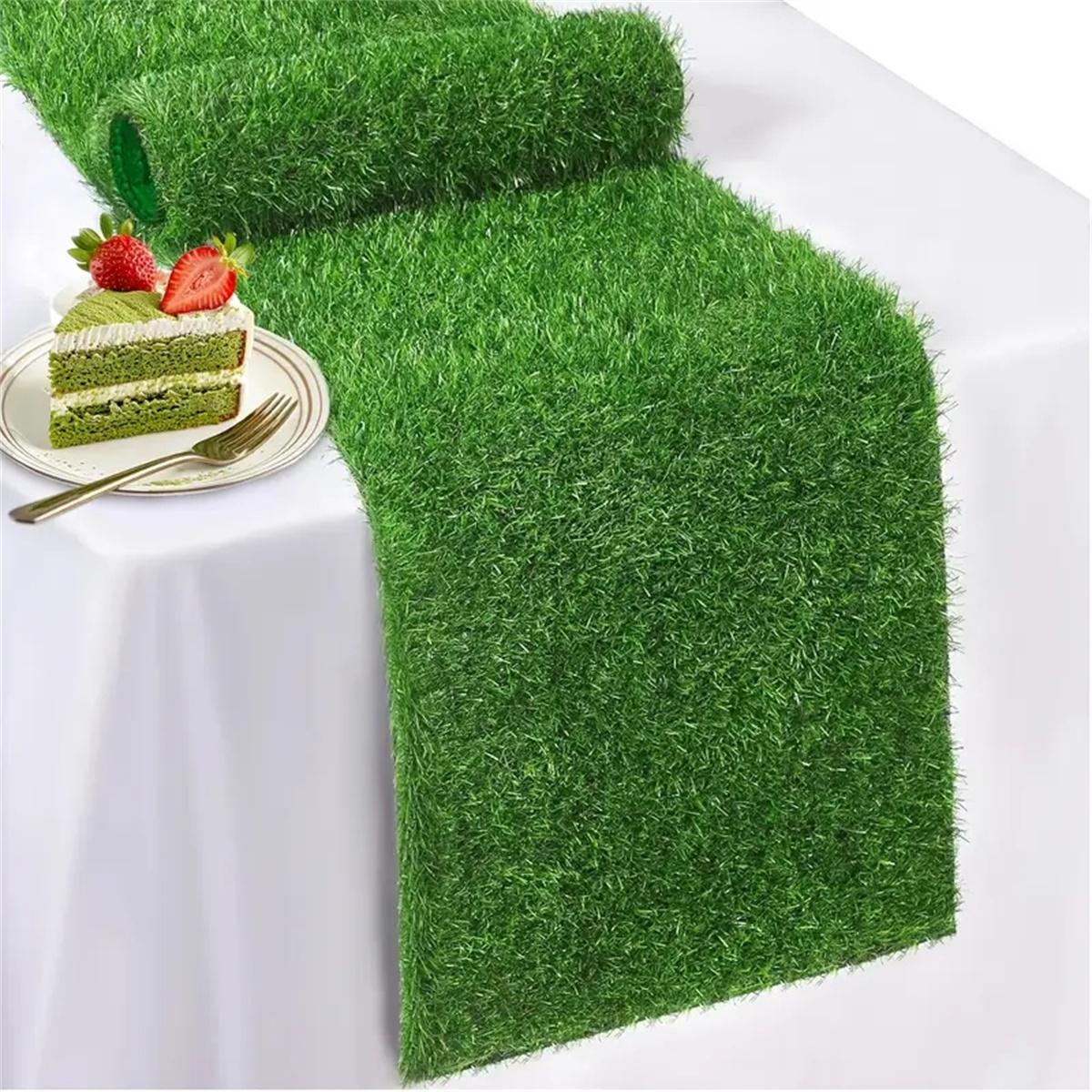 

Искусственная трава Скатерть-дорожка Прочная Легко чистится Прямоугольный Декор стола для Рождества Свадебных вечеринок Вечеринок на открытом воздухе Гольфа и Футбола 31-92cm зелёный