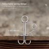 Pack of 10 Spring Deck Pegs Rope Buckles Portable Stainless Steel Windproof Retractable Awning Tent Stake Hooks Camping Tool
