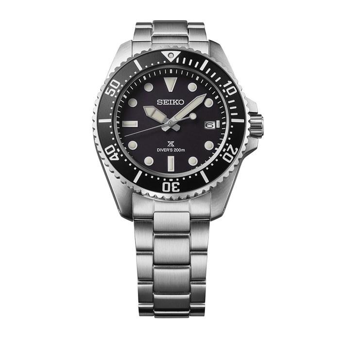 Seiko Prospex SBDJ063 Herren Taucheruhr 200m Air Diver Wasserdicht Solar Schwarz/Schwarz