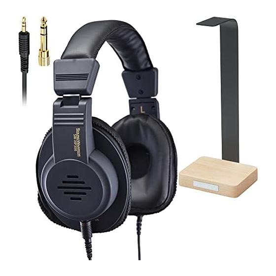 SOUND WARRIOR Semi-Open Air Dynamic Headphones Professional Use Open Type Detachable Cable | 2.5mm 3.5mm 6.3mm Lightweight Wired Bass Heavy Bass