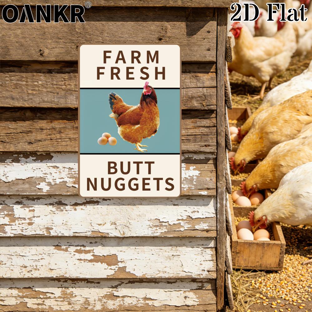 Vintage Metal Tin Sign Ideal Gift Farm Fresh Butt Nuggets Metal Signs for Man Cave Farm Bar Garden Home Wall Decor Plaque