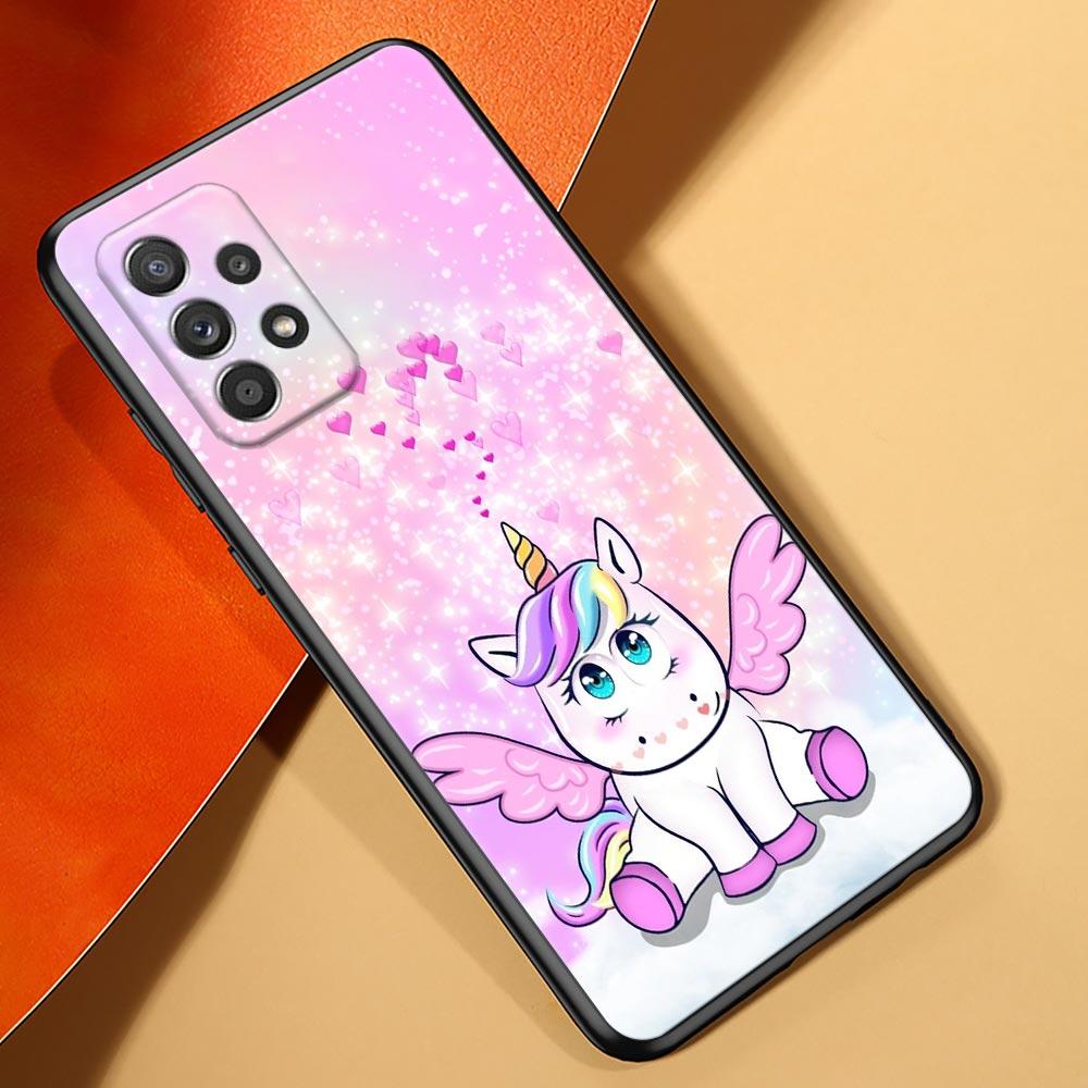 Cute Cartoon Rainbow Unicorn Case For Samsung Galaxy A23 5G Cases A13 4G A24 A23 A12 A14 A21s A22 A01 A03 A04 S Soft Phone Cover