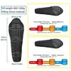 WaterPoof Mummy Duck Down Sleeping Bag Outdoor Camping Lightweight Warm Sleeping Bag Winter Thick Cold Proof Down Sleeping Bags