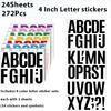 272 Pcs 24 Sheets Large Letter Stickers, 4 Inch Bulletin Board Letters, Vinyl Stick On Letters for Bulletin Boards, Self Adhesive Letters for