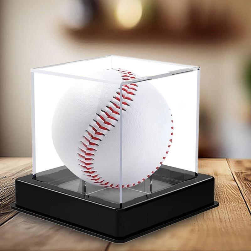 Baseball Display Box with Stand for Collection Use, Baseball Display Box Acrylic Clear Baseball Display Baseball Case