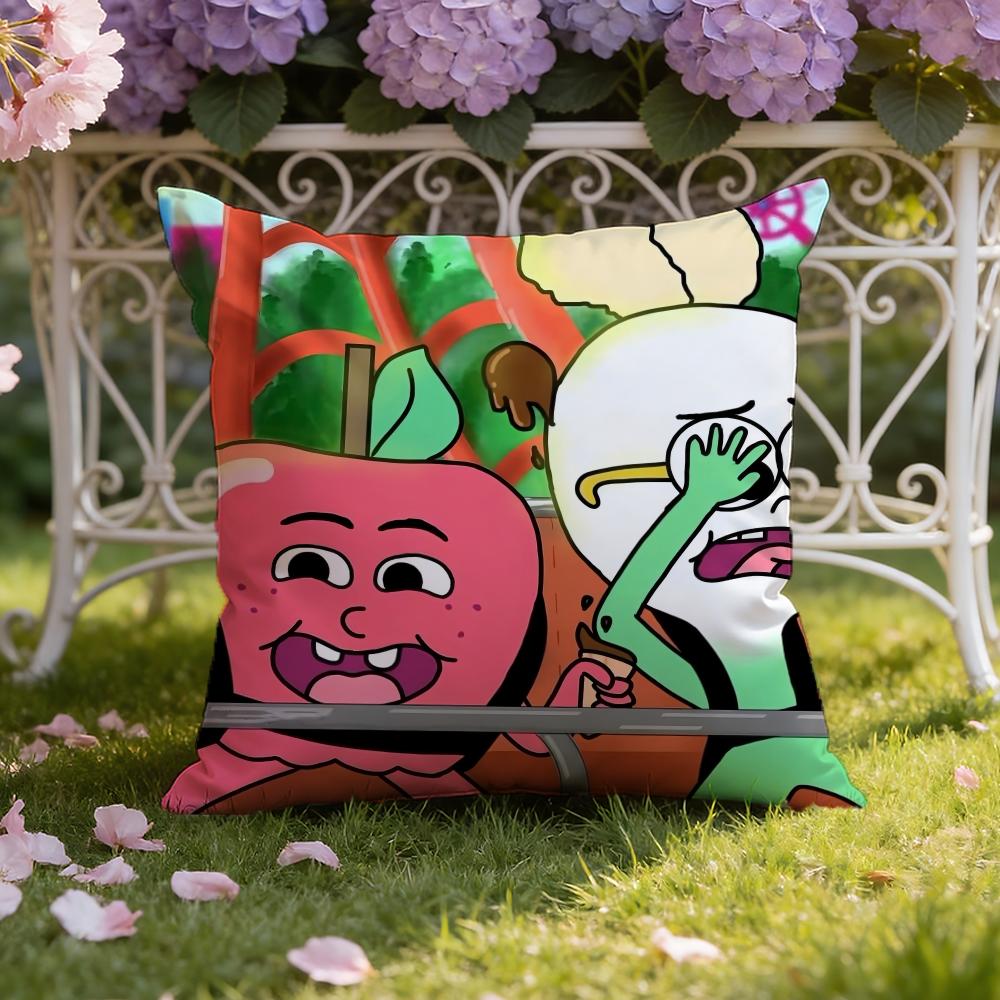 Anime Food A-AppleS And OnionS Cushion Cover Home & Car Dual-Scene Pillow Cover: Reversible for Premium Comfort
