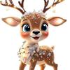 2D Flat Acrylic Elk Pendant Cartoon Deer Car Rearview Mirror Charm Christmas Tree Hanging Decoration for Auto Interior Accessories Holiday Window Wall