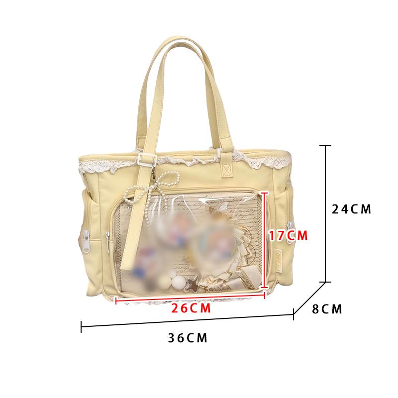 Baji Storage Bag Japanese Style Ita Bag Large Capacity Sweet Y2k Tote Bag Transparent Idol Anime Peripheral Display Package