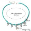 Turquoise Stone Beaded Necklace With Water Drop Pendant Blue Green Beads Layered Look Daily Jewelry For Women Casual Commuter Style 41-50 Cm