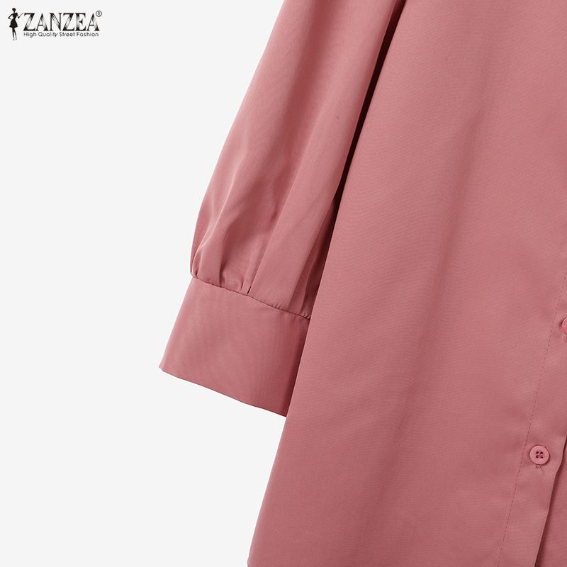 ZANZEA Blusa de Manga 3/4 para Mujer y Pantalones de Pierna Ancha Conjuntos Casuales de Dos Piezas