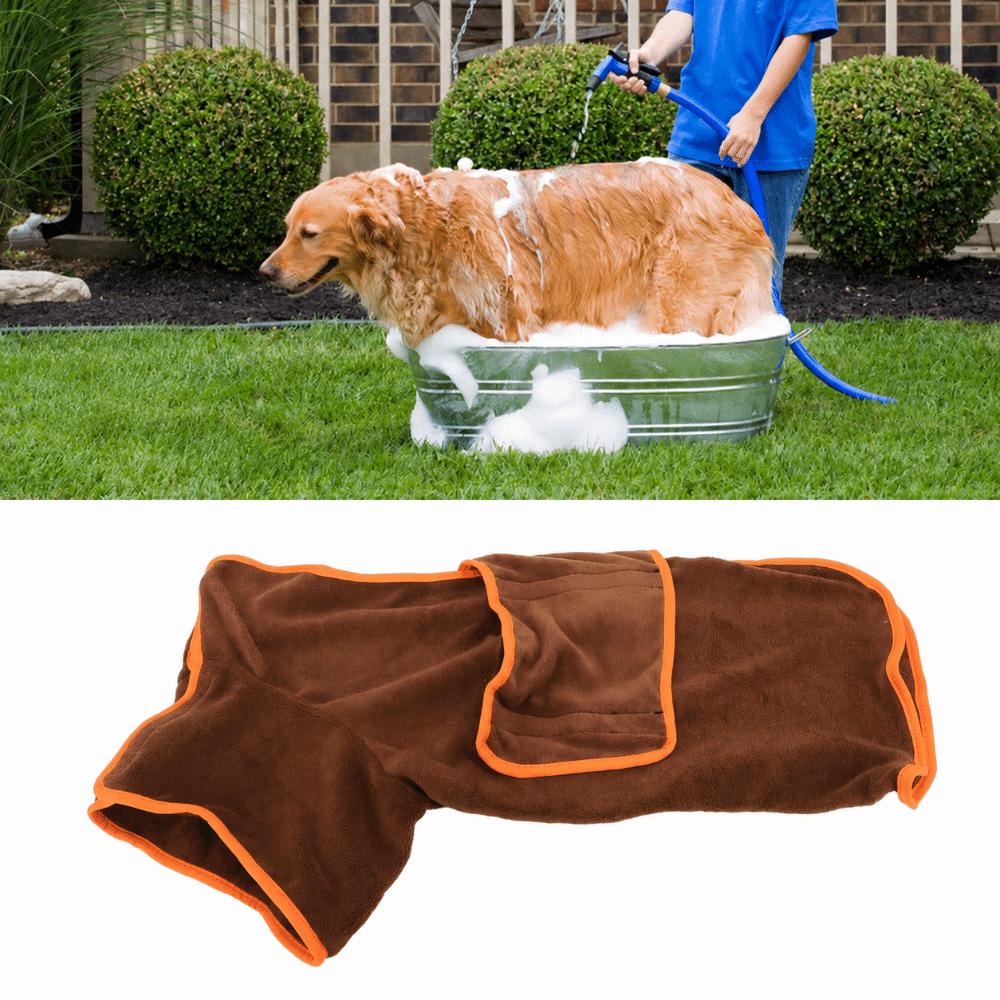 

Soft Thick Dog Bathrobe Towel Super Absorbent Pet Bath Robe Durable Dog Drying Coat Rainy Days S