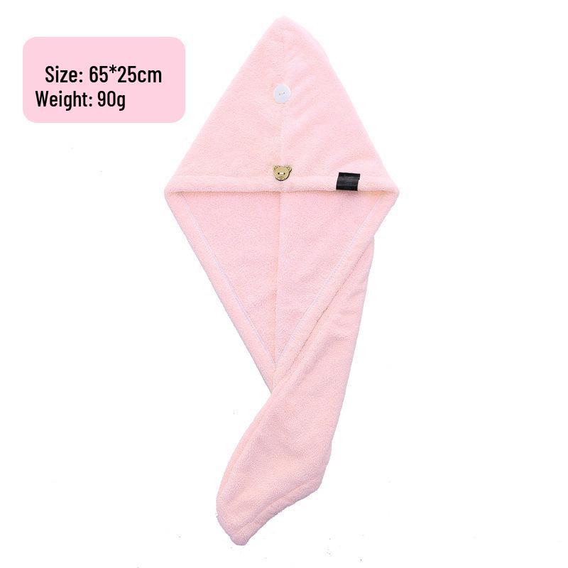 Thickened Double-Layer Coral Fleece Quick-Dry Hair Cap for Women, Water-Absorbent and Customizable with Logo