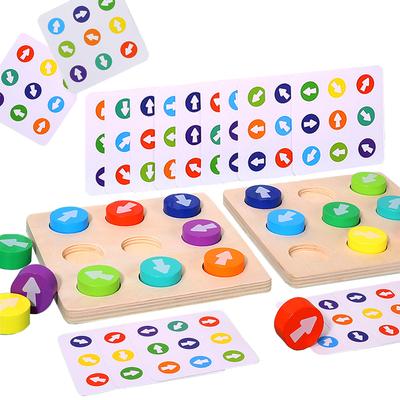 Children Montessori Wooden Toy Arrow Direction Color Sensory Matching Game Logical Thinking Toddler Early Education Puzzle Board