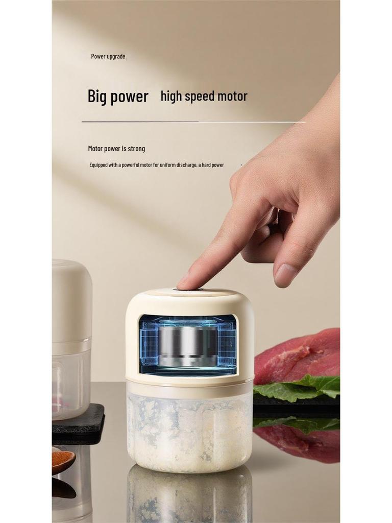Wireless Mini Garlic Chopper & Peeler: Multifunctional Food Processor for Kitchen & Baby Food.