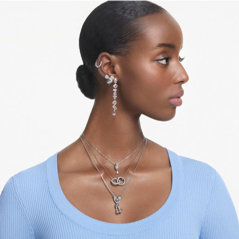 Swarovski Rhodium Interlocking Loop Necklace 5670251