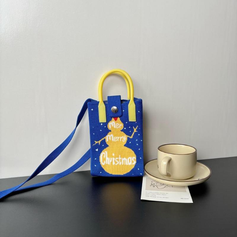 Mobile phone bag flower knitted bag niche versatile shoulder messenger bag trendy tote bag flower knitting