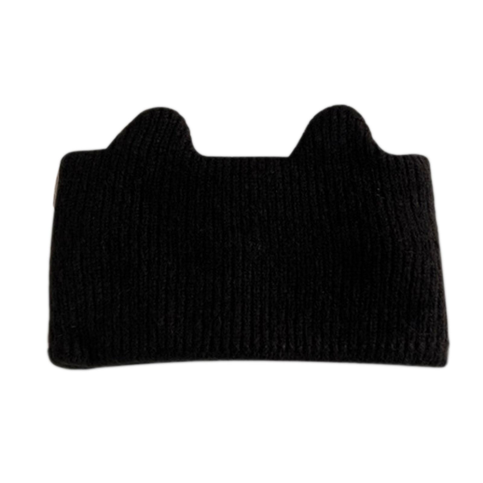 

Unisex Cartoon Kitten Ears Shape Headbands Cute Make Up Headband Stretch Soft Knit Cosplay Costume & Hair Supplies чёрный