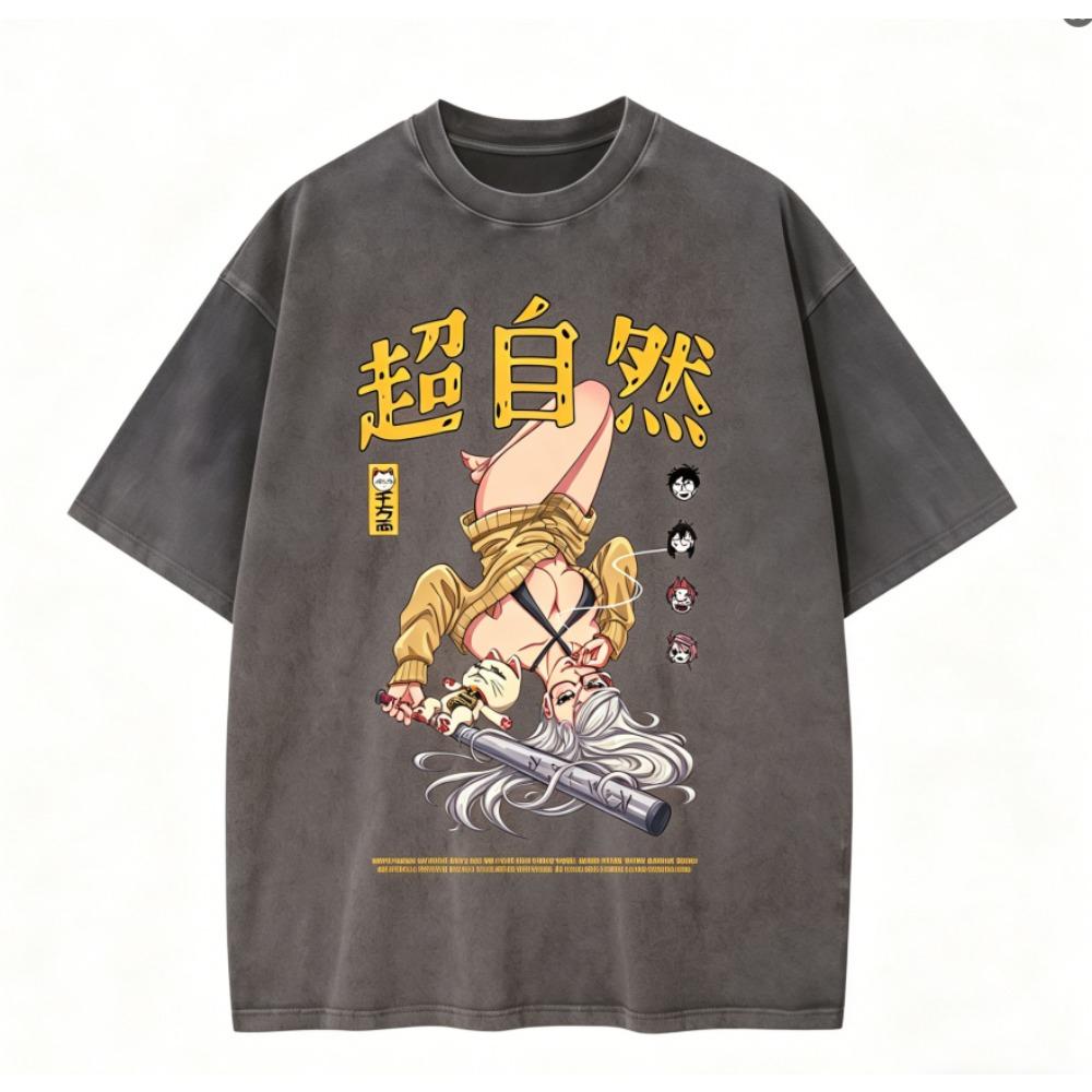 Dan Da Dan Anime Lover Washed T-shirt Year round clothing high quality personality Clothes Plus Size Unisex New Model Couples tee