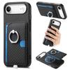 For iPhone Air Case Ring Kickstand Leather Back Cover with Magnetic Detachable Card Holder