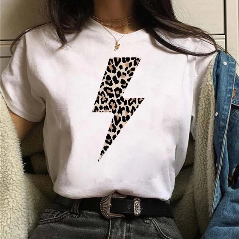 Unisex Summer Casual Tshirt Leopard Print Heart Cross Lightning Mom Life Faith Graphic Short Sleeve Female Fashion Tee Tops