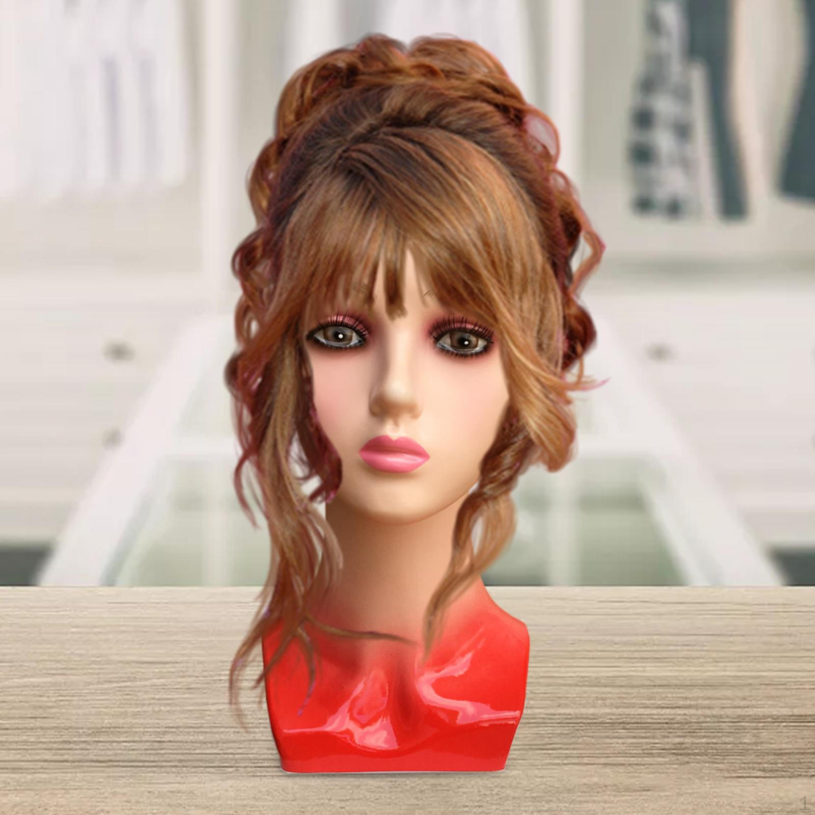 Female Bald Mannequin Head Manikin Wig Stands Smooth Multipurpose Display Model Holder redcloth