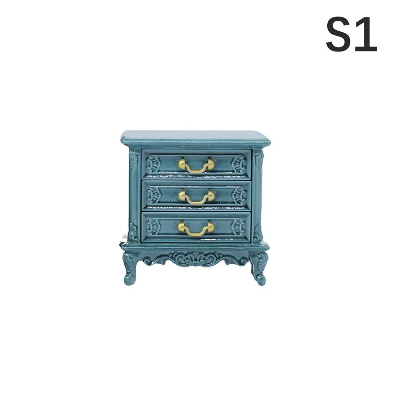 1Pc Dollhouse Furniture Ornaments Mini European Style Retro Cabinet Model