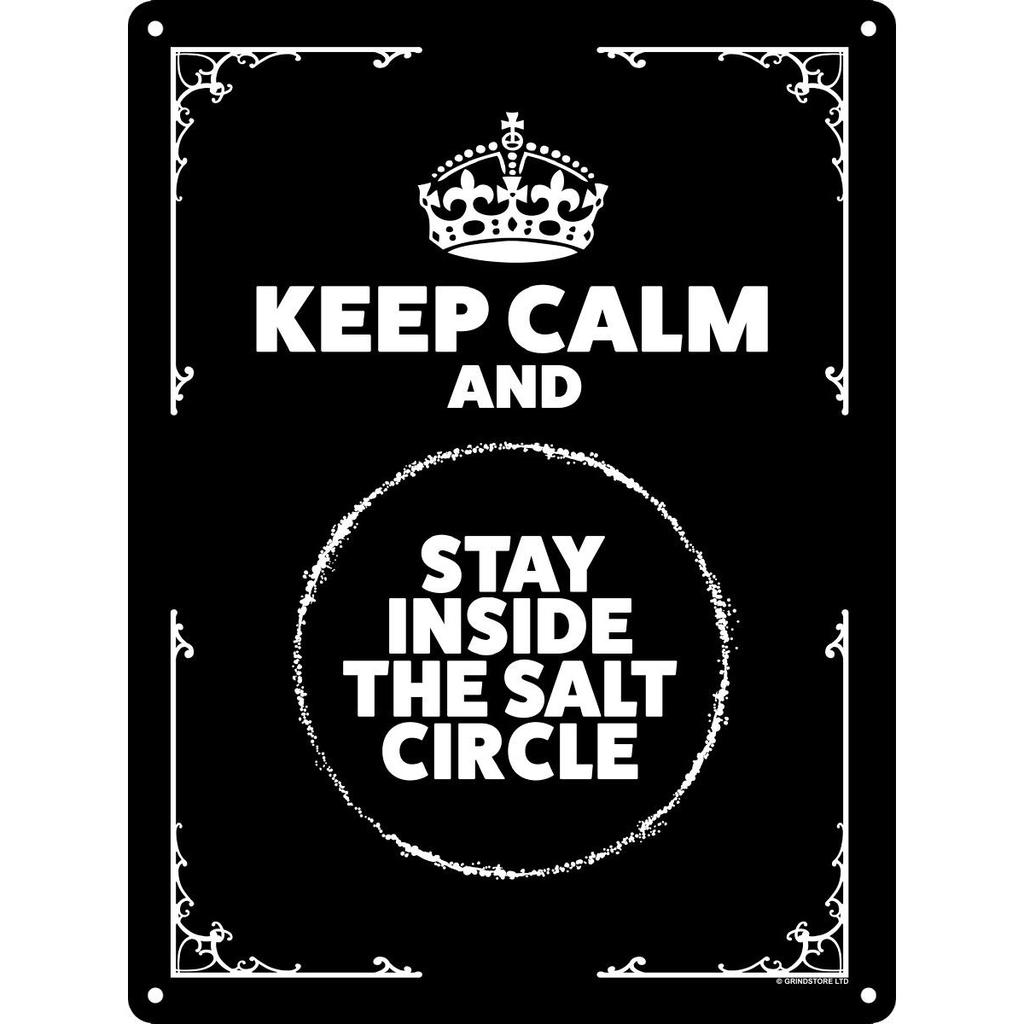 Grindstore Keep Calm And Stay Inside The Salt Circle Tin Mini Plaque