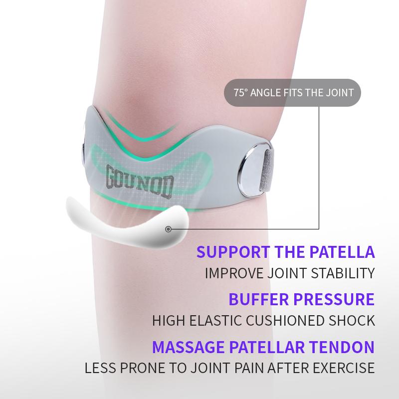 1PC/2PC GOUNOD Knee Strap for Support Knee  Basketball Stabilizer Brace Silicone Band Elasticity Fixed Supportion Patellar Ring