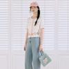 Thursday Island Women Flower Jacquard Color Block Short Sleeve Cardigan T264mcd2