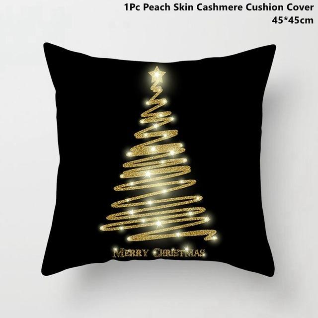 45cm Merry Christmas Cushion Cover Pillowcase 2024 Christmas Decorations for Home Ornament Happy New Year Christmas Decor 2025