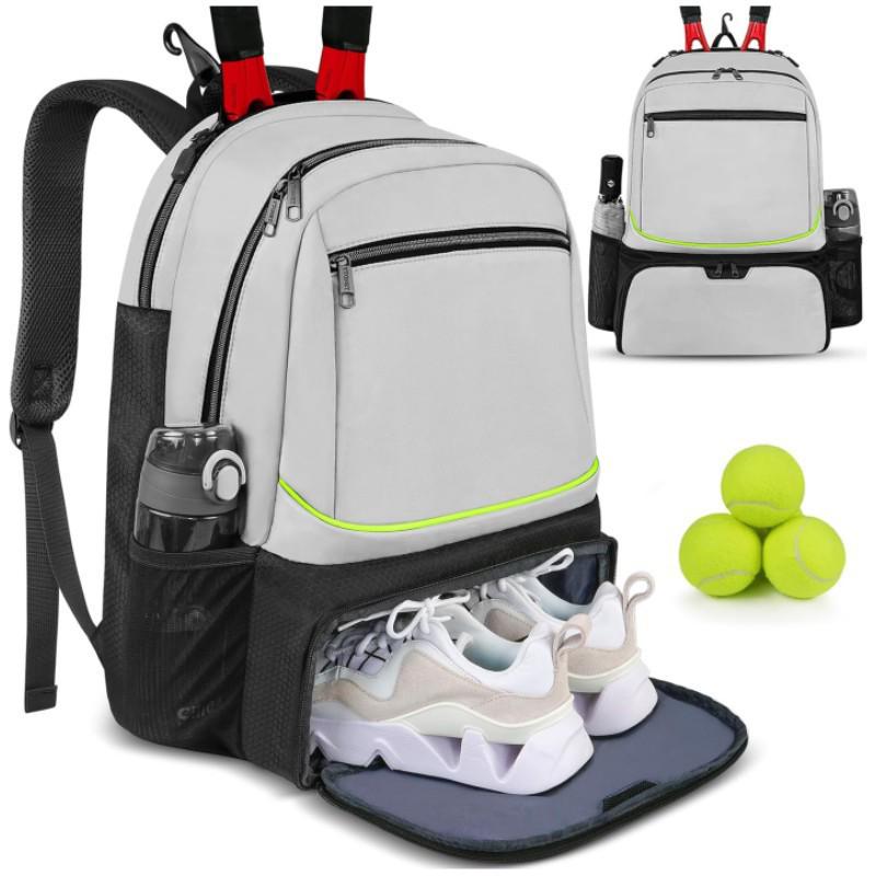 Großer Sportschläger-Rucksack mit separatem Schuhfach und mehrschichtigem Stauraum für Reisen
