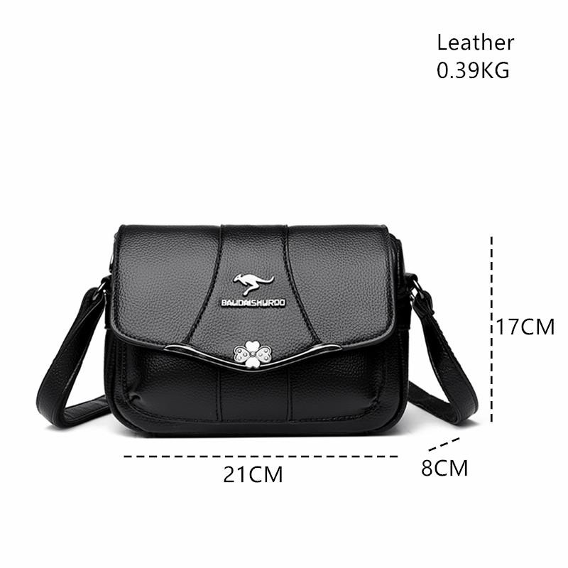New Fashi Brand Women's Leather Crossbody Bags Small Shoulder Handbag Casual Flap Purse for Girls Ladies Daily Use Lightweight
