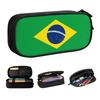 Custom Kawaii Brazil Flag Pencil Cases for Girl Boy Large Storage Pencil Pouch School Supplies