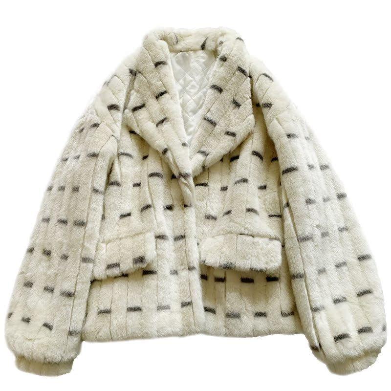 Winter pelz bambus nerz fleece jacke lose mode imitation nerz haar frauen revers verdickt warme kleidung