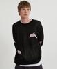 WAIKEI Dolphin See-Through Crew Neck Knit Black
