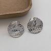 Elegant Wheat Ear Pleated Metal Stud Earrings: Trendy, Luxurious Jewelry for Women