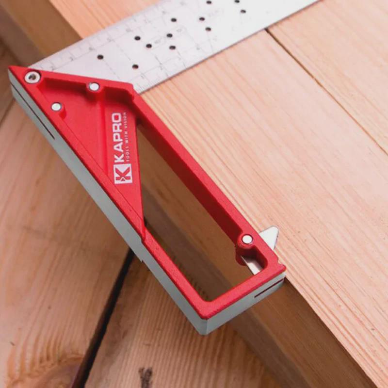 KAPRO Stainless Steel Right Angle Woodworking Ruler - 45°/90°