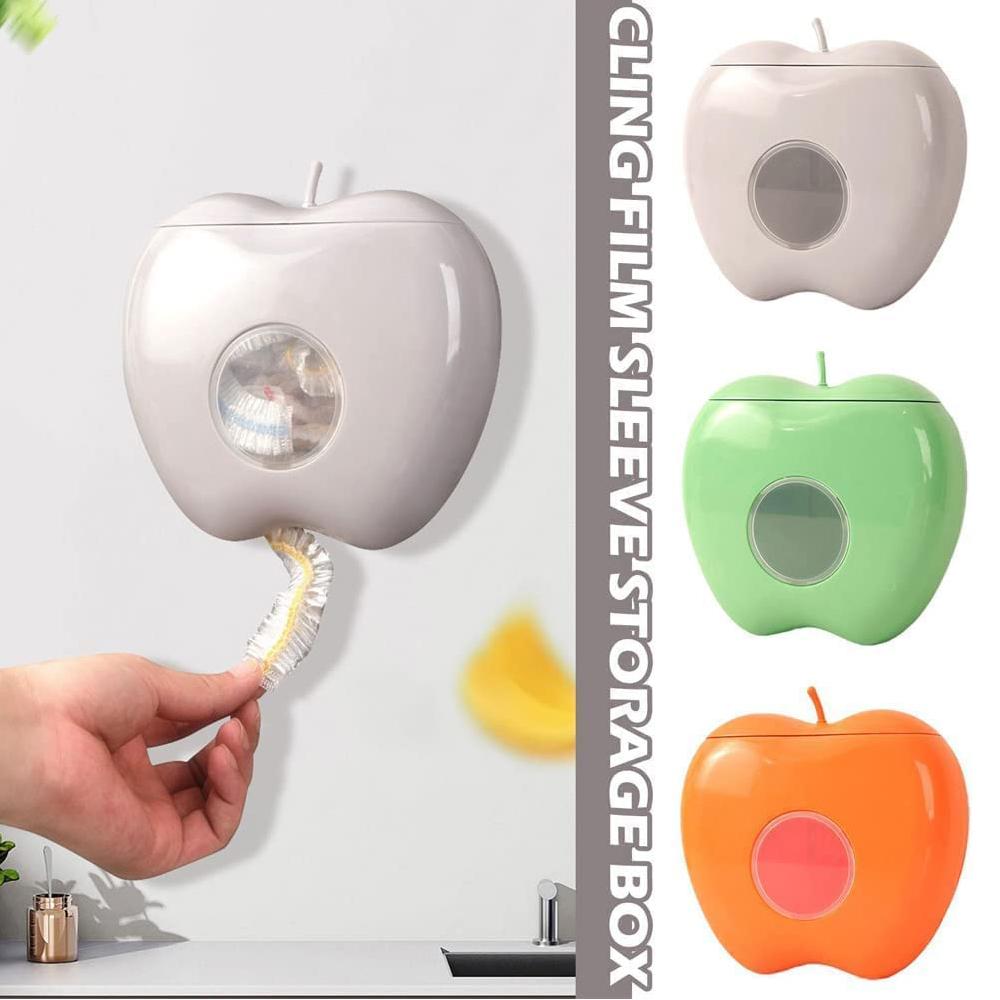 2 stk Multifunksjonell Punch-fri Hengende Oppbevaringsboks for Plastfolie(Apple-Grå)