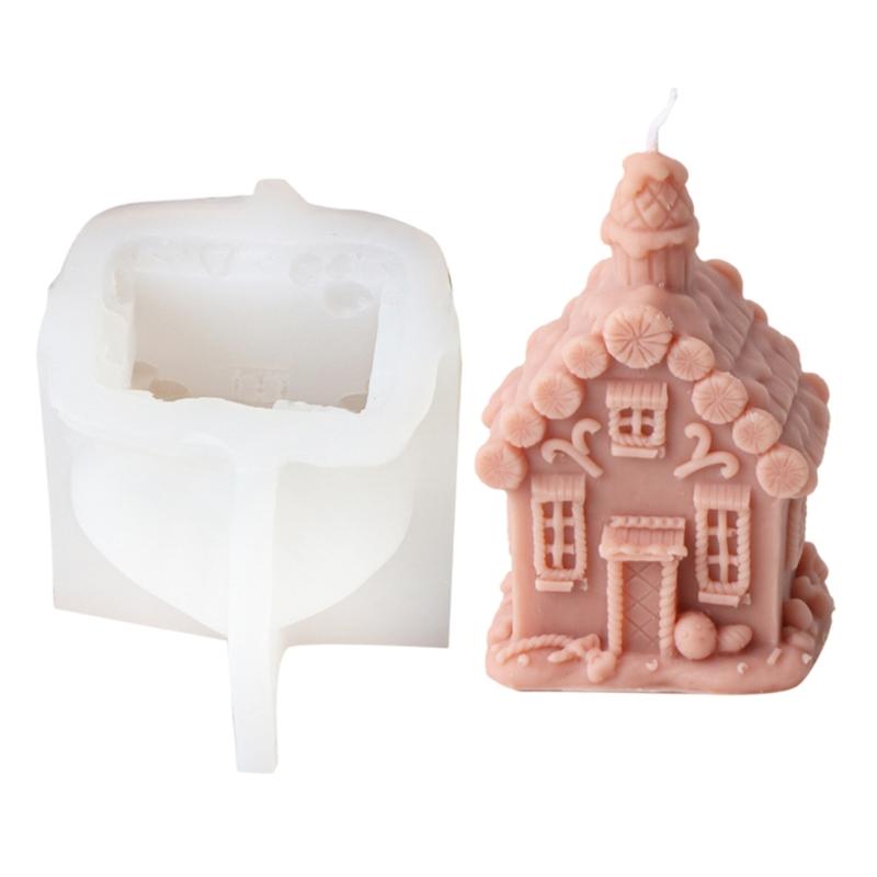 Silicone Moulds House Shape Candle Molds Ornament Christmas House Castings Molds Plaster Molds Epoxy Resin Molds