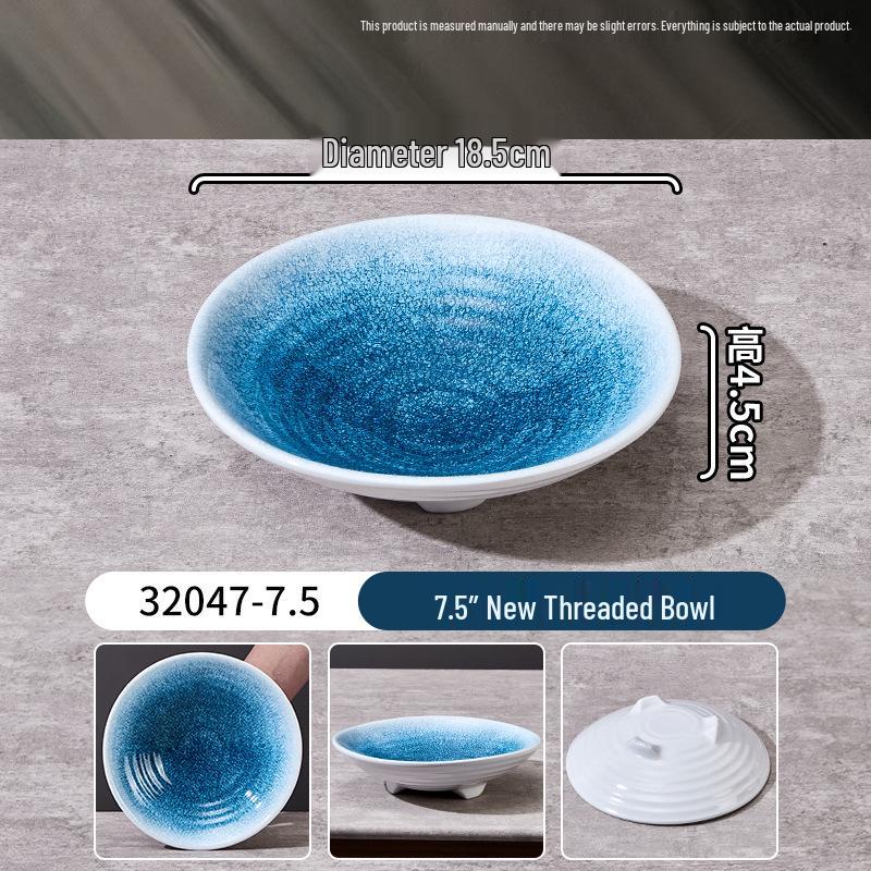 Melamine Faux Porcelain Bibimbap & Noodle Bowl Set: Deep Plates for Soup, Salad, Liangpi & More.