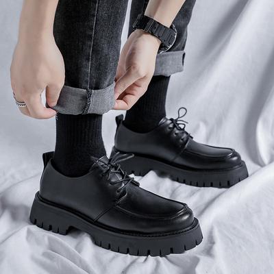 Big Head Leather Shoes Men'S Trend Platform British Teenagers Inner Height Increase Casual Men'S Shoes 8053-R