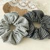 Lassic British Style Plaid Scrunchies Cotton Linen Feeling Hair Ties Minimalist Checkerboard Hair Rope For Professional Women
