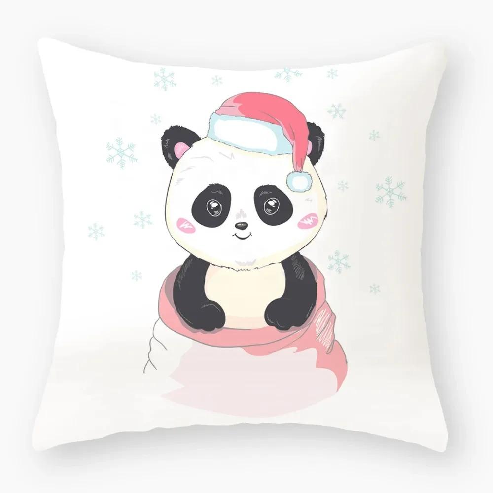 Cute Cartoon Panda Study Pillowcase Office Living Room Home Pillowcase Car Ornaments