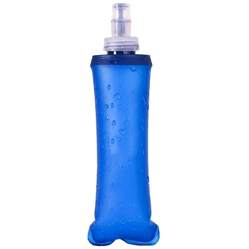 Sinodiving 250ml TPU Soft Flask - Portable Sports Bottle for Running and Outdoor Hydration синий