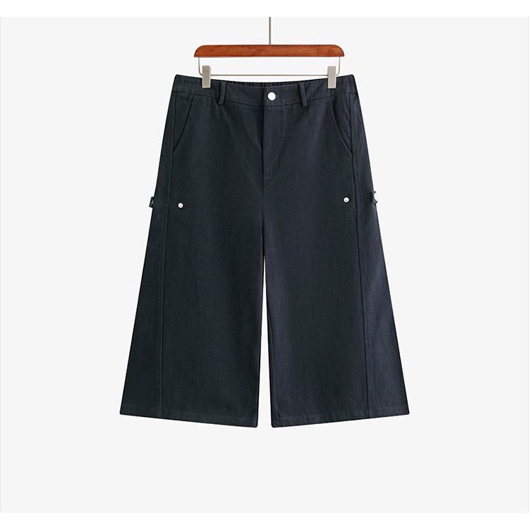 Plus Size Women's Wide-Leg Cropped Trousers - Casual Spring Slimming Jeans